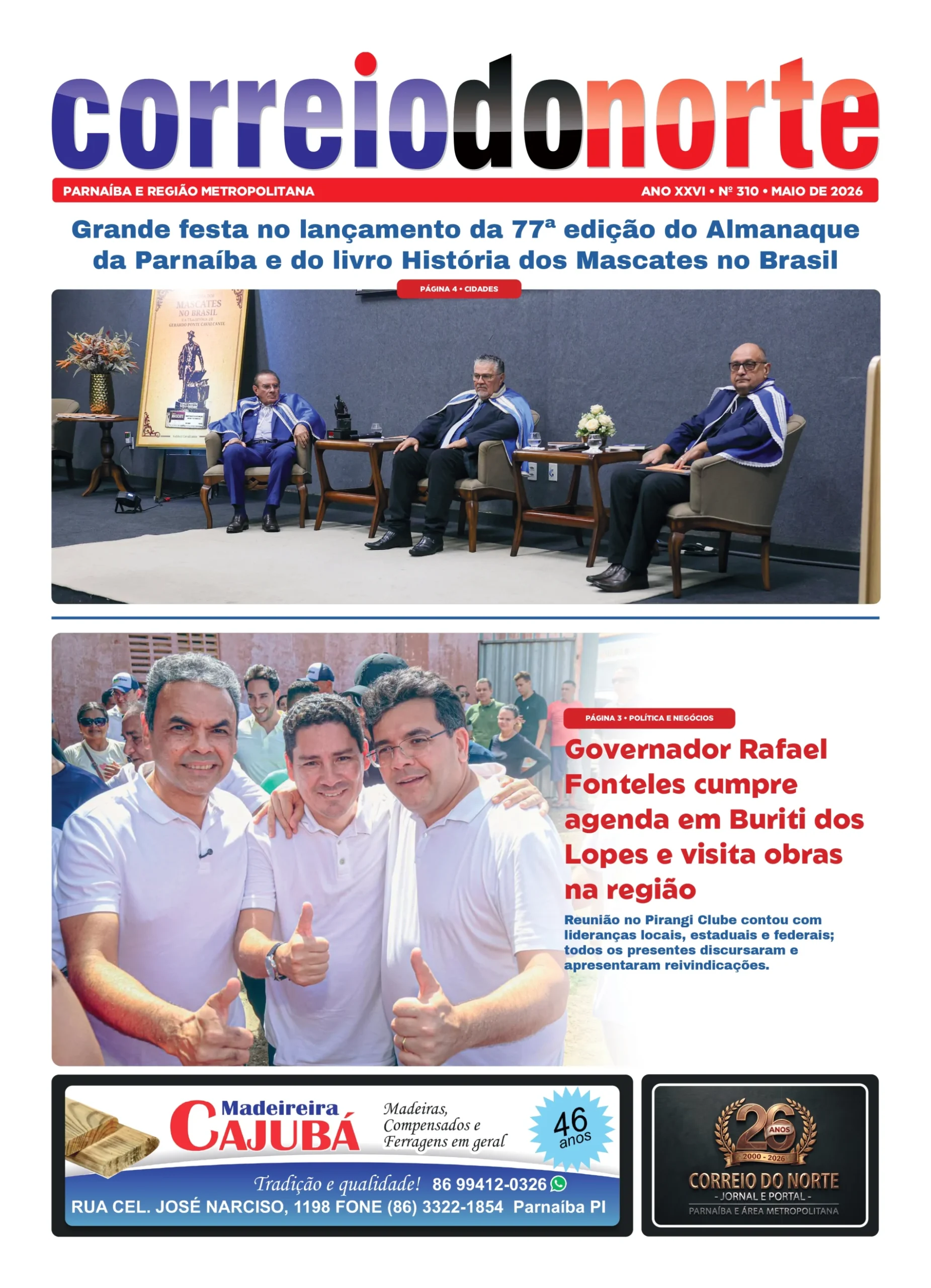 Capa do jornal impresso Correio do Norte