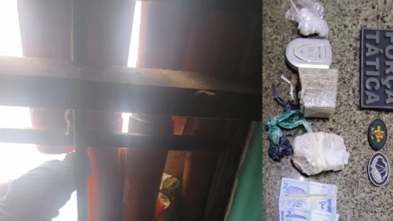 Força Tática encontra crack e maconha escondidos em telhado de casa em Parnaíba