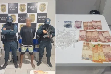 Suspeito preso por tráfico de drogas em Porto, segundo a Polícia Militar