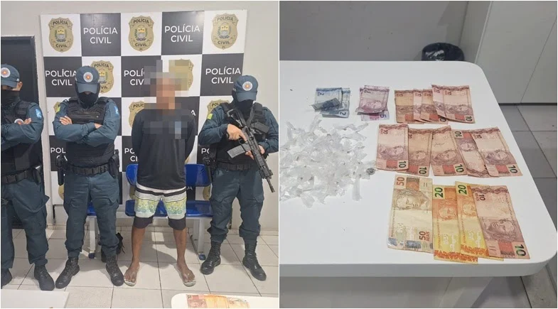 Suspeito é detido com 56 pedras de crack e R$ 214 durante patrulhamento em Porto