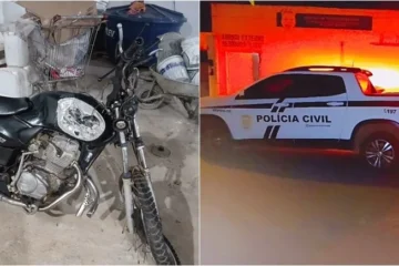 Acidente entre moto e caminhonete na PI-238, nas proximidades da Vila Crioula, em Bocaina